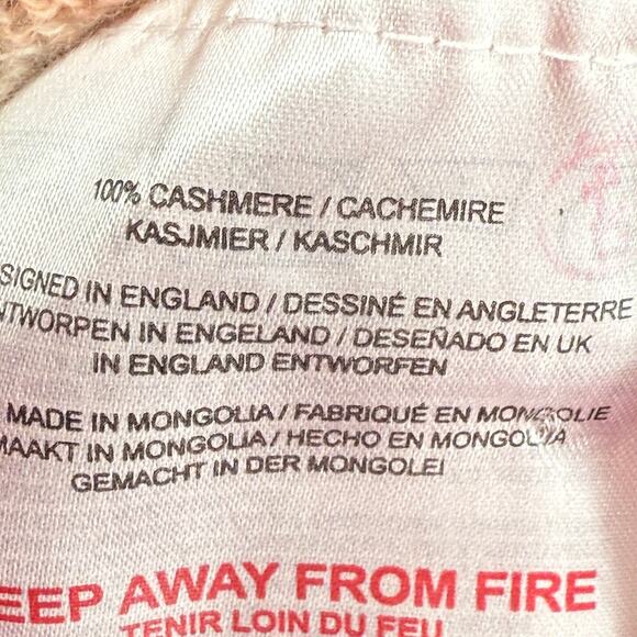 Jumper 1234 100% Cashmere Sweater Pink Stripe Boxy Featherweight Size L 12/14 - Picture 6 of 7